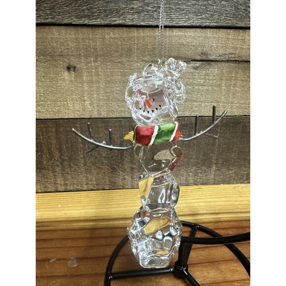 Dept 56 Acrylic Ice Cube Snowman Ornament 5” - Picture 1 of 4